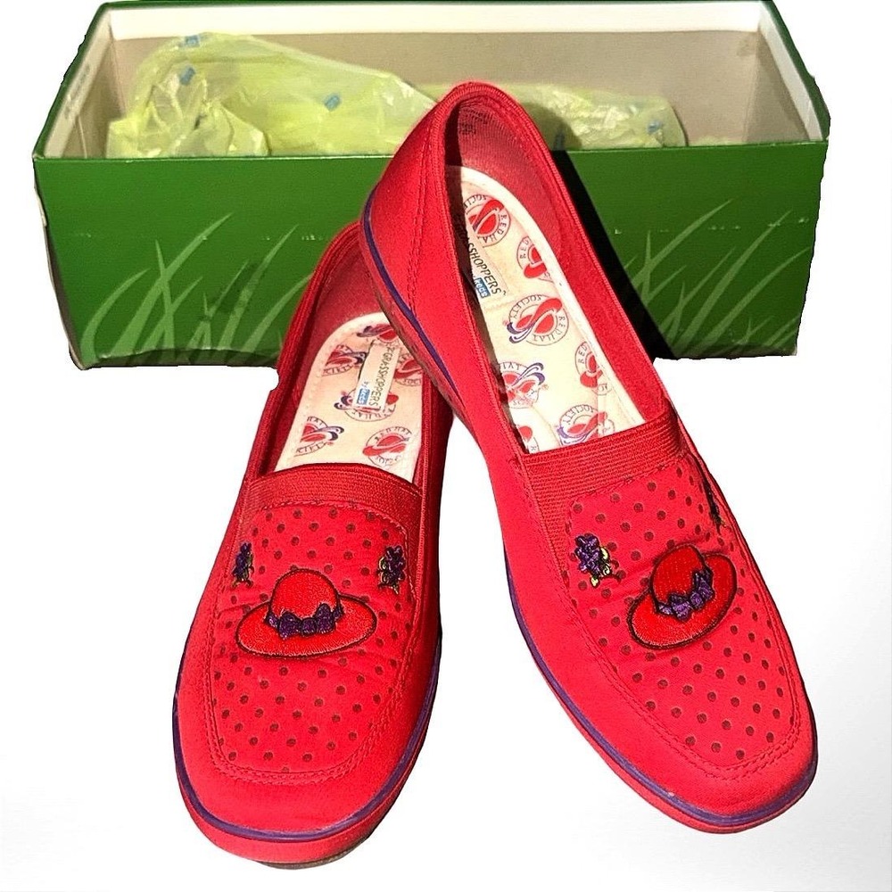 Grasshoppers by Keds Red Hat Society Slip On Loafers Red Polka Dot Womens 9M